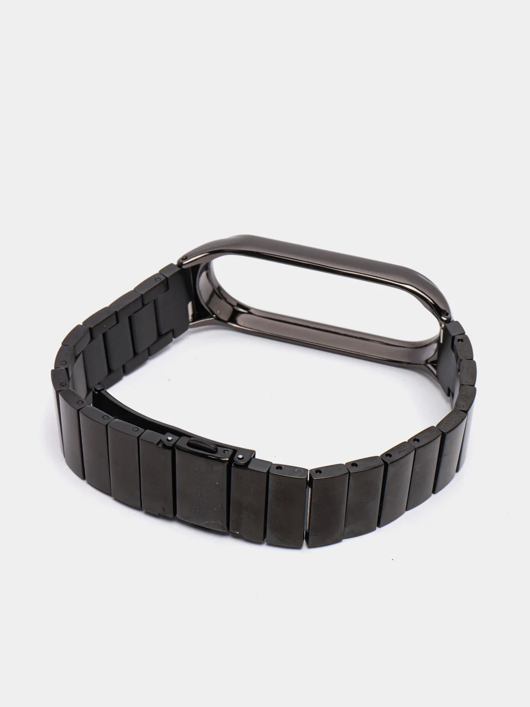 Черный металлический ремешок для Xiaomi Mi Band 3 / 4 / 5 / 6 стальной фитнес браслет