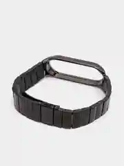 Черный металлический ремешок для Xiaomi Mi Band 3 / 4 / 5 / 6 стальной фитнес браслет
