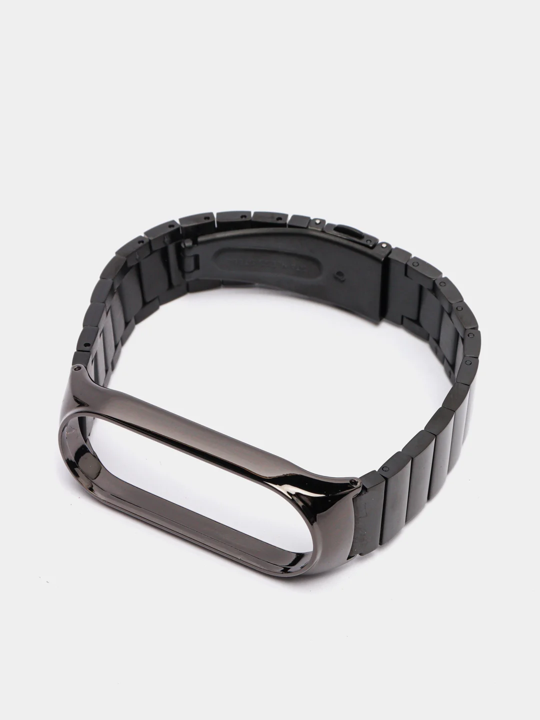 Черный металлический ремешок для Xiaomi Mi Band 3 / 4 / 5 / 6 стальной фитнес браслет