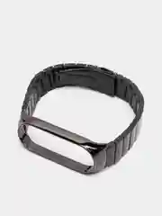 Черный металлический ремешок для Xiaomi Mi Band 3 / 4 / 5 / 6 стальной фитнес браслет