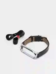 Угольный ремешок для Xiaomi Mi band 3, 4, 5, 6 кожаный фитнес браслет