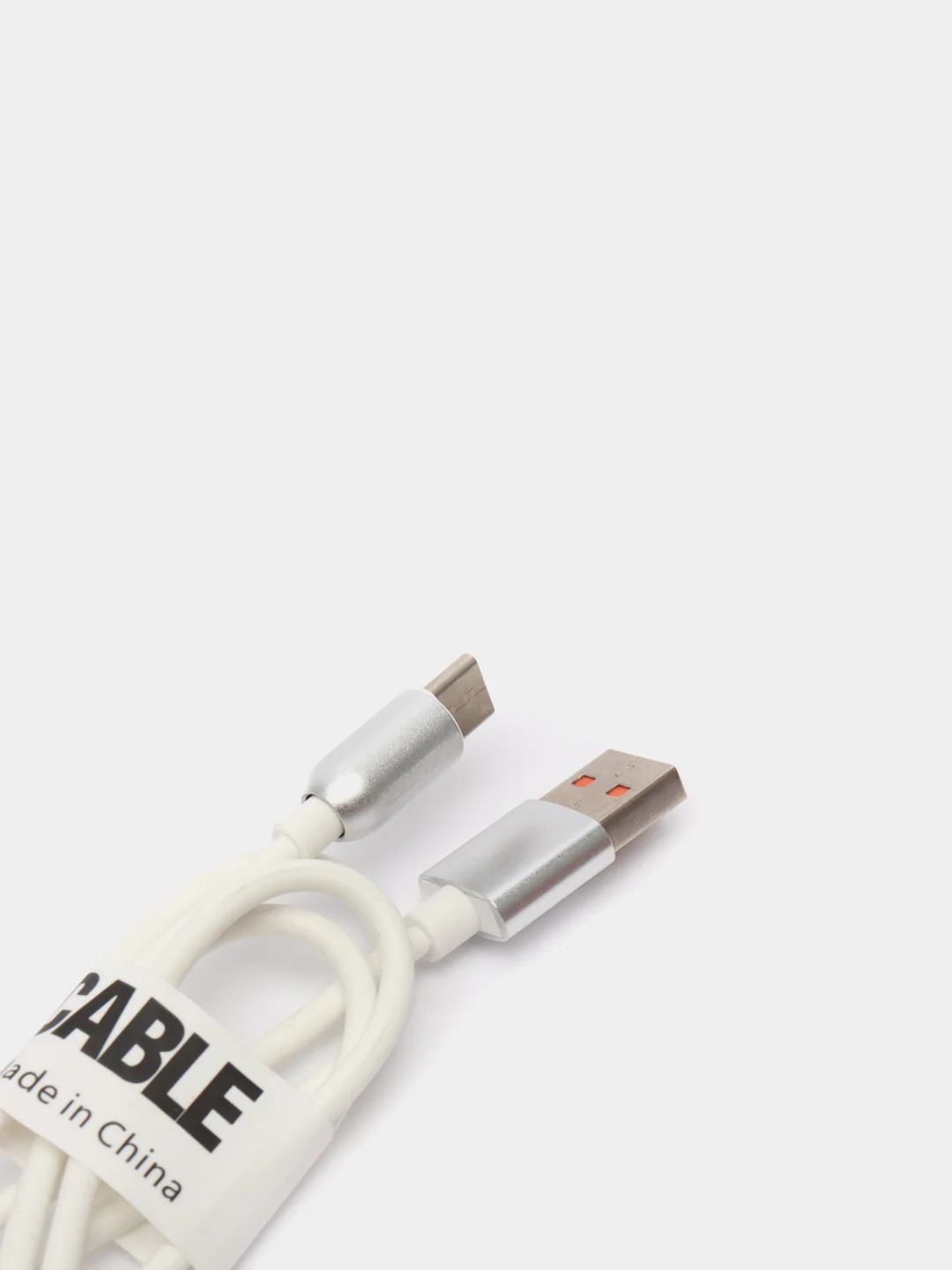 Белый кабель USB - Type-C WALKER C725, с металлическими разъемами