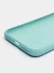 Мятный чехол на iPhone X, XS, XR, 7, 8, se, 12, 12 Pro, Mini, Max silicone case, закрытый низ, бархат внутри
