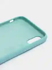 Мятный чехол на iPhone X, XS, XR, 7, 8, se, 12, 12 Pro, Mini, Max silicone case, закрытый низ, бархат внутри