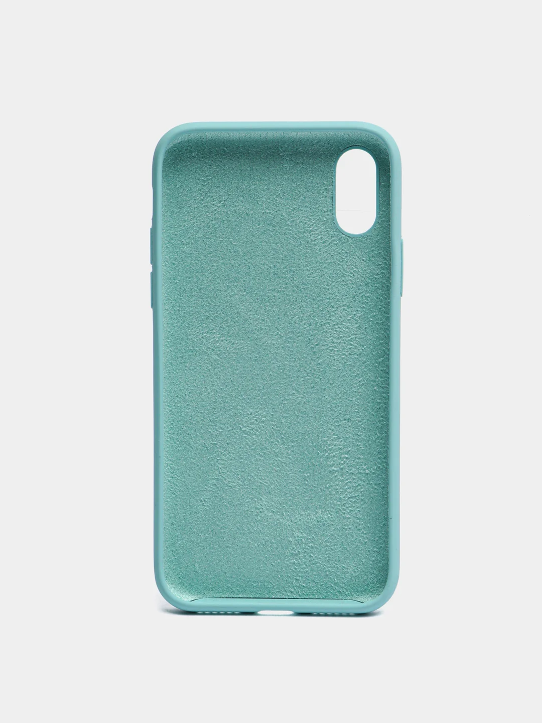Мятный чехол на iPhone X, XS, XR, 7, 8, se, 12, 12 Pro, Mini, Max silicone case, закрытый низ, бархат внутри
