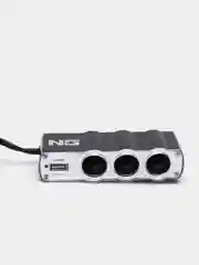 Разветвитель прикуривателя, 3 выхода +1 USB, 60 W, 2.1А, 12/24В,  пластик