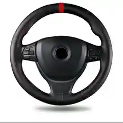 Красный чехол на руль автомобиля из натуральной кожи с тиснением, со шнуровкой, 38 см