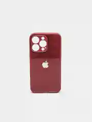 Бордовый чехол силиконовый со стеклянной панелью для iPhone 13 Pro