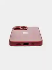 Бордовый чехол силиконовый со стеклянной панелью для iPhone 13 Pro