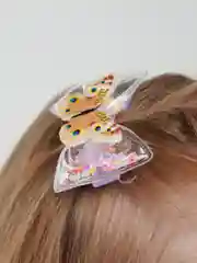 Сиреневый детская заколка с бабочкой, пара