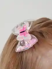 Розовый детская заколка с бабочкой, пара