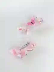 Розовый детская заколка с бабочкой, пара