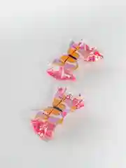 Фуксия детская заколка с бабочкой, пара