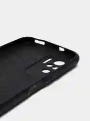 Черный чехол для Redmi Note 10 силиконовый, имитация кожи