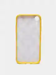 Желтый чехол Apple iPhone XR белый с рисунком и цветной рамкой