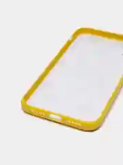 Желтый чехол Apple iPhone XR белый с рисунком и цветной рамкой
