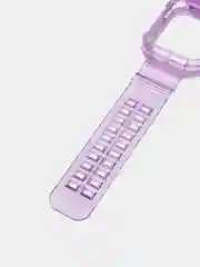 Фиолетовый ремешок для Apple Watch 38 / 40 / 41 / 42 / 44 / 45 / 49 мм браслет силиконовый прозрачный