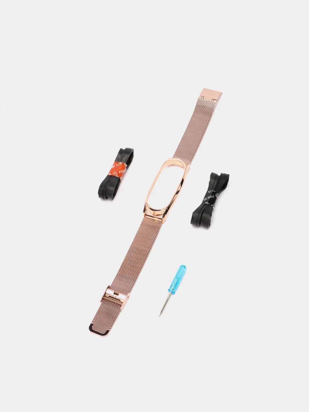 Розовый металлический ремешок для Xiaomi Mi Band 3, 4, 5, 6