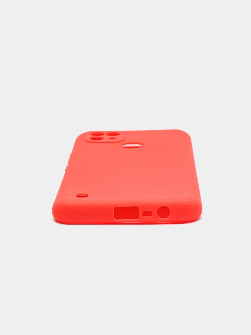 Красный матовый чехол для Realme C21, силиконовый