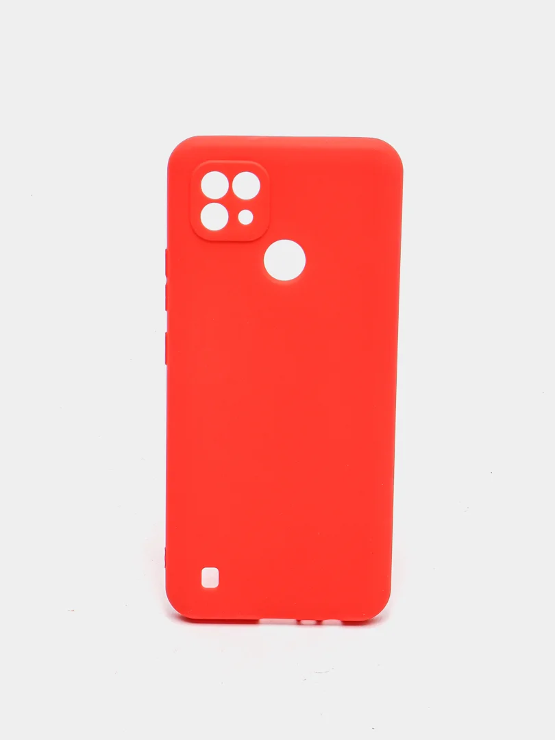 Красный матовый чехол для Realme C21, силиконовый
