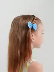 Лазурный мини-бантики для волос, резинка