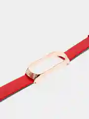 Багровый ремешок для Xiaomi Mi band 3, 4, 5, 6 кожаный, для фитнес браслета