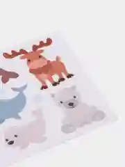 Корейский фетр с рисунком "Животные севера"