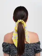 Лимонный резинка для волос с платком