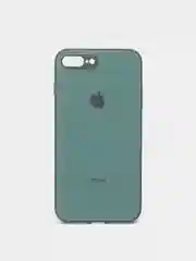 Зеленый чехол силиконовый со стеклянной панелью для iPhone 7 Plus / iPhone 8 Plus