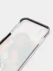 Черный чехол Apple iPhone X / Xs прозрачный плотный с рисунком и цветной рамкой