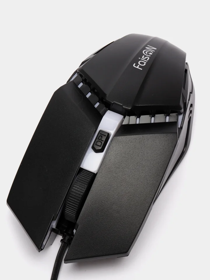 Мышь проводная FaisON, M-11, Balance, игровая, кабель 1,5 м, RGB подсветка, USB, 4 кнопки