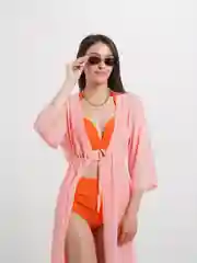 Коралловый меланж парео пляжное