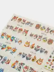 Индиго наклейки для дизайна ногтей, 16 х 24,5 см