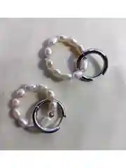 Серьги-бублики/ конго/ кольца с натуральным жемчугом ручной работы