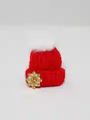 Красный резинка Шапочка с помпоном