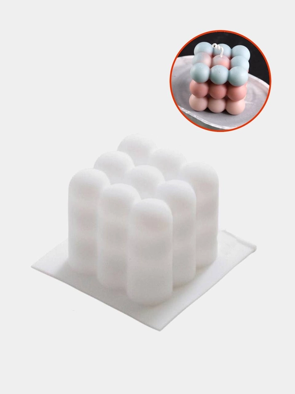 Силиконовая форма молд для заливки свечей и мыла Bubbles, набор