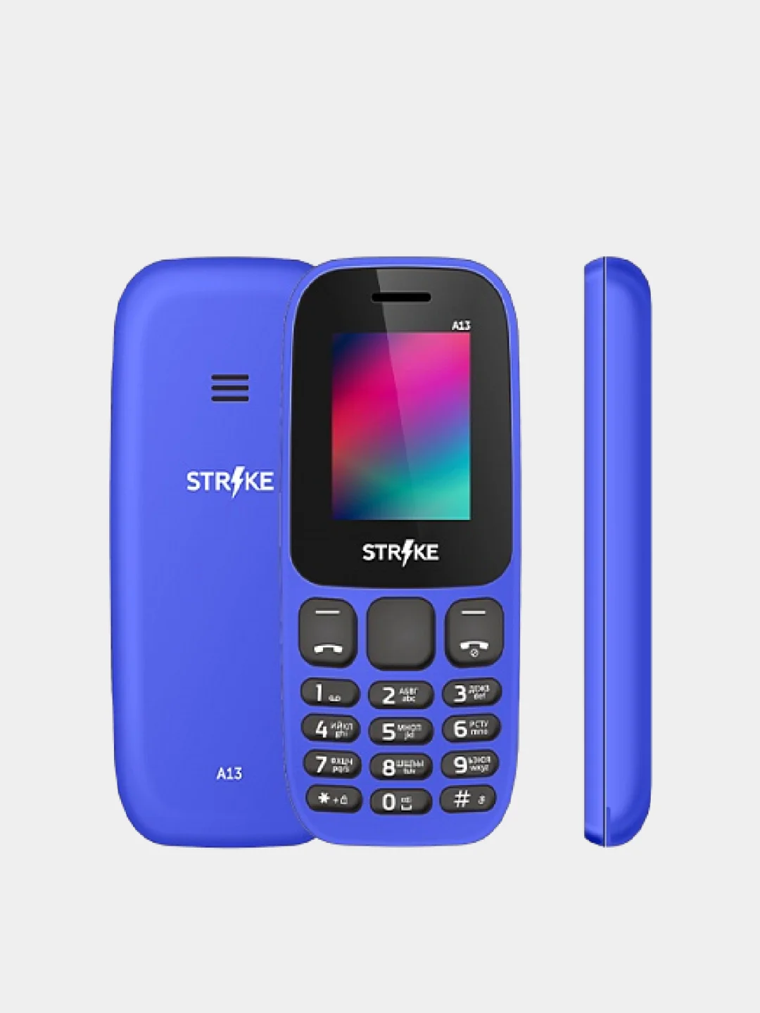Синий мобильный телефон Strike A13 без камеры, 2 SIM, 600 мАч