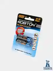 Аккумуляторные батарейки пальчиковые Ni-MH АА, HR6 (R6) ROBITON, 2 штуки