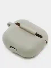 Серый силиконовый чехол для наушников Apple Airpods 3 с карабином в комплекте