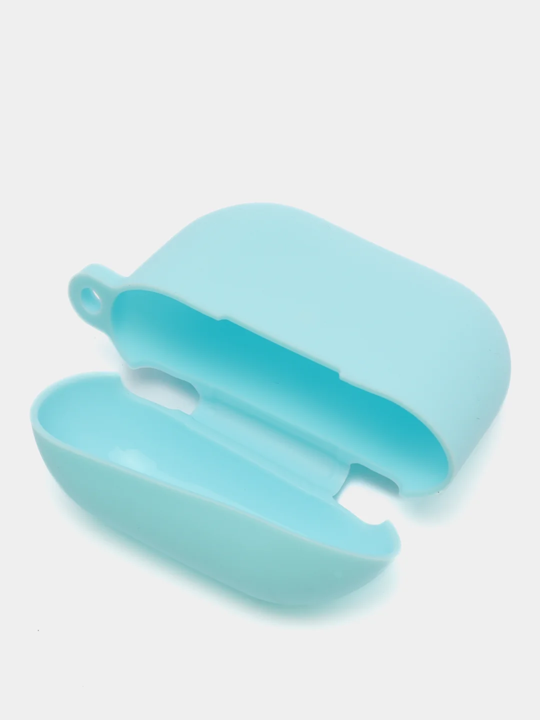 Голубой силиконовый чехол для наушников Apple Airpods 3 с карабином в комплекте