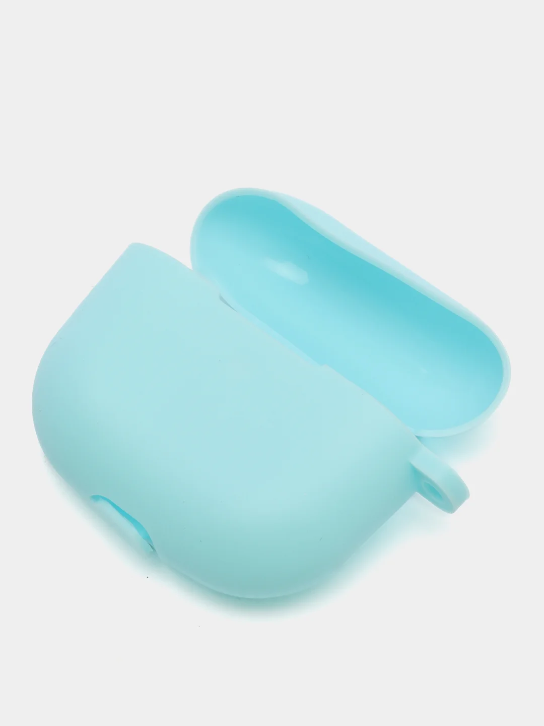Голубой силиконовый чехол для наушников Apple Airpods 3 с карабином в комплекте
