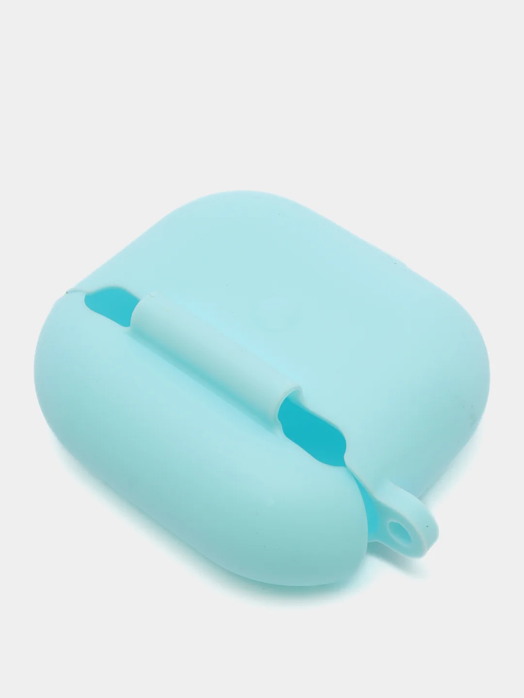 Голубой силиконовый чехол для наушников Apple Airpods 3 с карабином в комплекте
