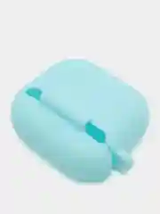 Голубой силиконовый чехол для наушников Apple Airpods 3 с карабином в комплекте
