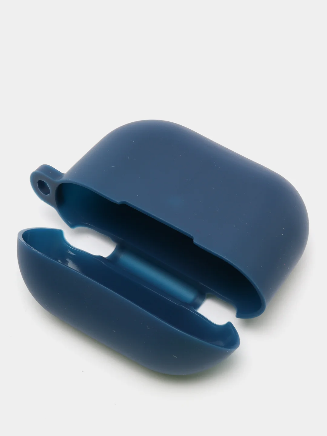 Темно-синий силиконовый чехол для наушников Apple Airpods 3 с карабином в комплекте