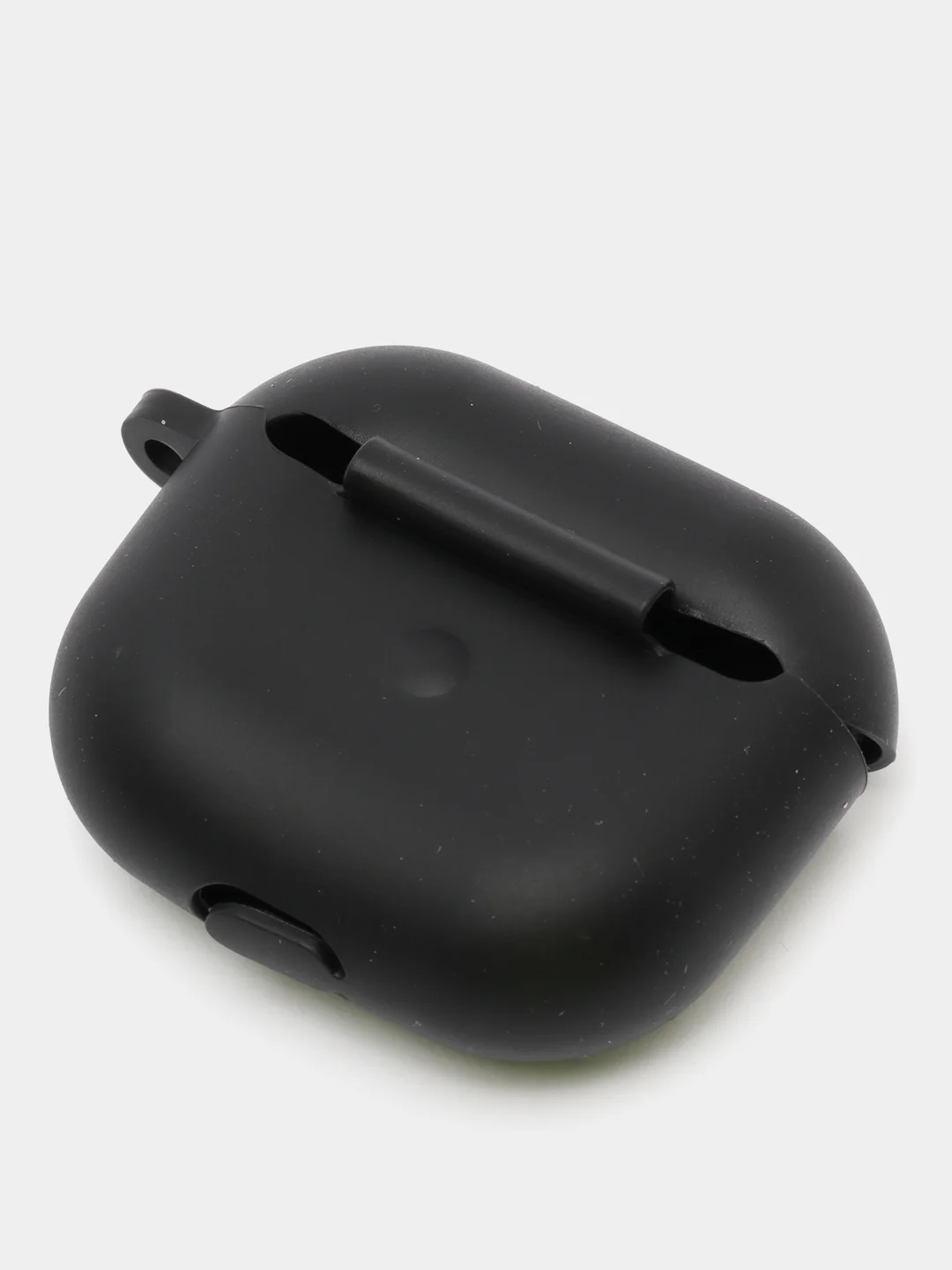 Тёмно-зелёный силиконовый чехол для наушников Apple Airpods 3 с карабином в комплекте