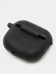 Тёмно-зелёный силиконовый чехол для наушников Apple Airpods 3 с карабином в комплекте