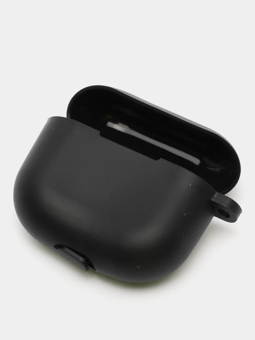 Тёмно-зелёный силиконовый чехол для наушников Apple Airpods 3 с карабином в комплекте