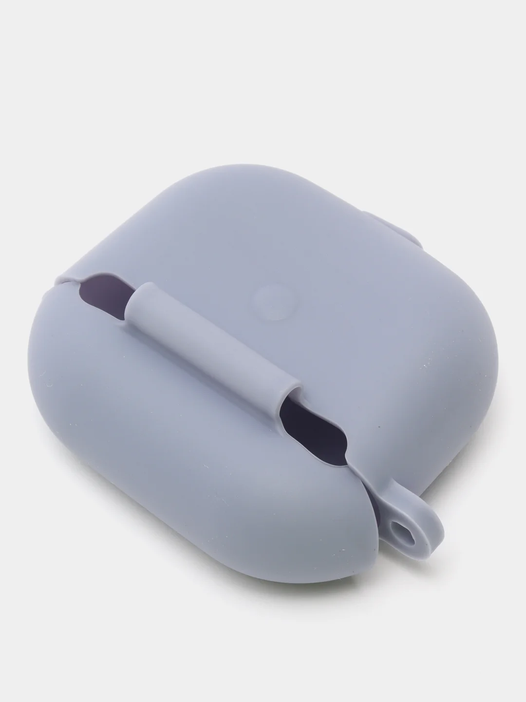 Сиреневый силиконовый чехол для наушников Apple Airpods 3 с карабином в комплекте
