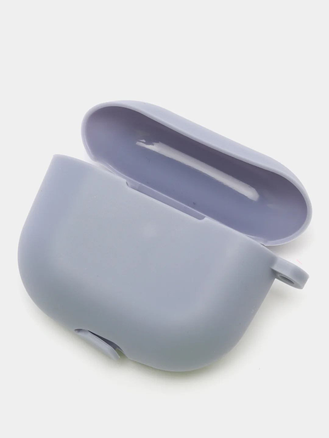 Сиреневый силиконовый чехол для наушников Apple Airpods 3 с карабином в комплекте