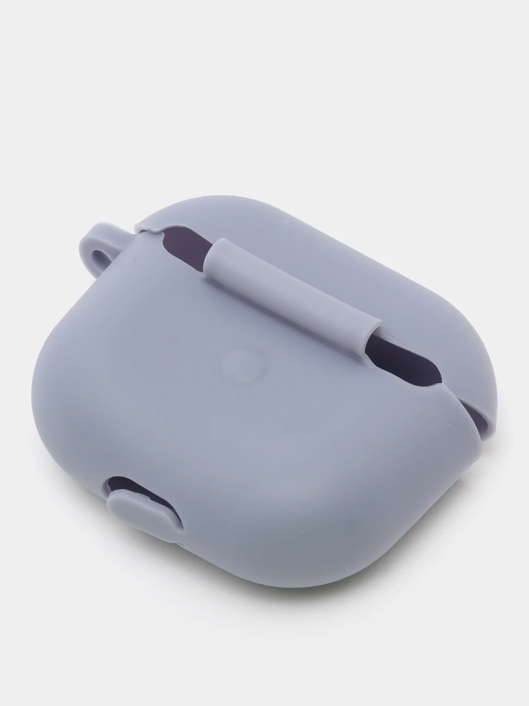 Сиреневый силиконовый чехол для наушников Apple Airpods 3 с карабином в комплекте